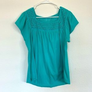 Teal St Johns Bay Short sleeve blouse